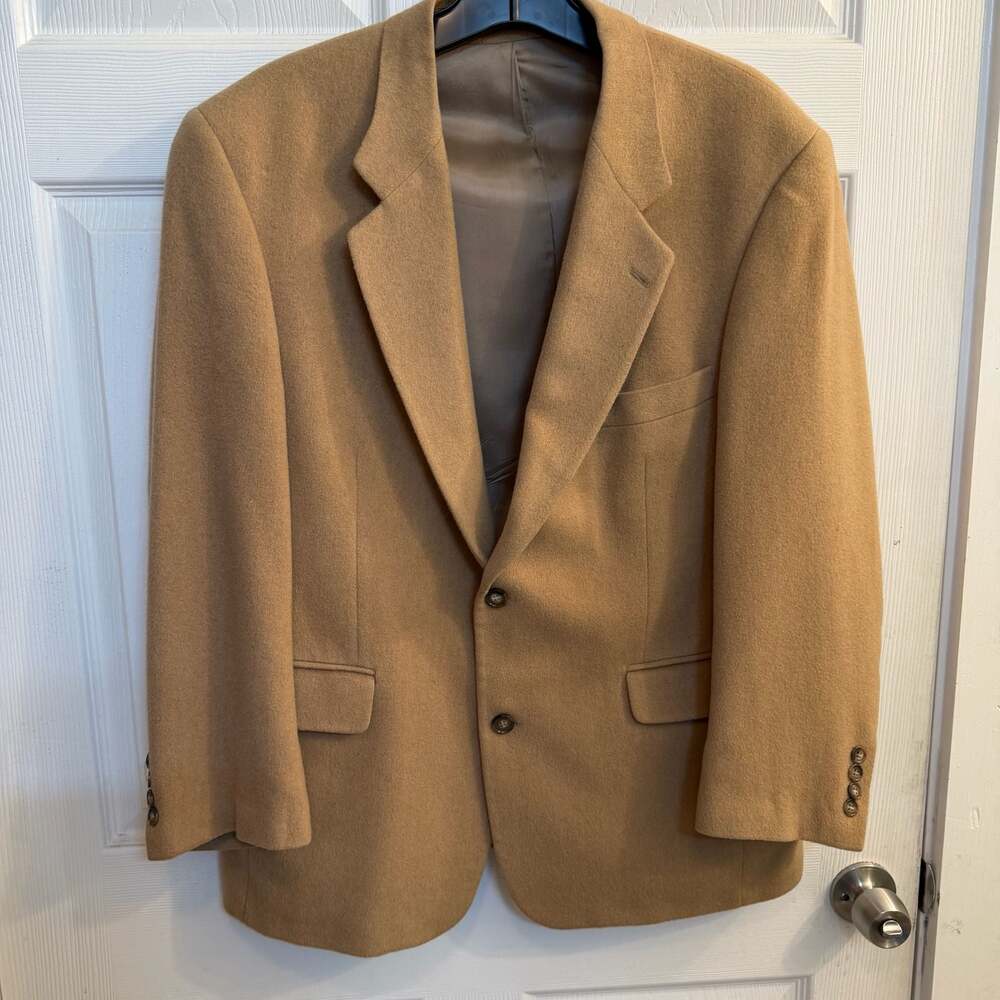 Gianfranco Ruffini 100% Camel Hair Blazer Jacket Sz 42 S Macedonia Academic Tan